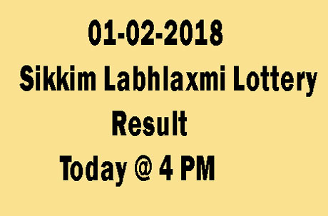 01-02-2018 Sikkim State Labhlaxmi Lottery Result