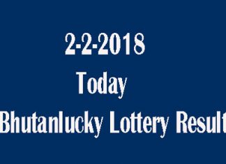 2-2-2018 Today Bhutanlucky Lottery Result